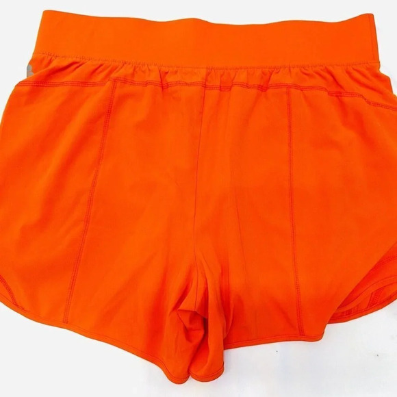 NWT TEK GEAR Women Mid Rise Drawstring Pockets Workout Orange Shorts Plus Sz 1X - Picture 2 of 4